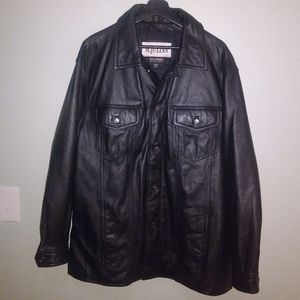 Soft leather pea coat by Wilsons